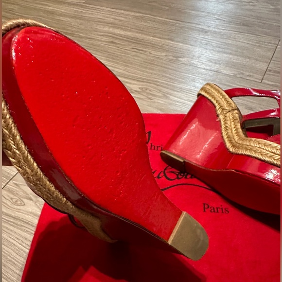 CHRISTIAN LOUBOUTIN PLATFORM
ESPADRILLE WEDGE SIZE 6 BARELY WORN - Picture 3 of 4